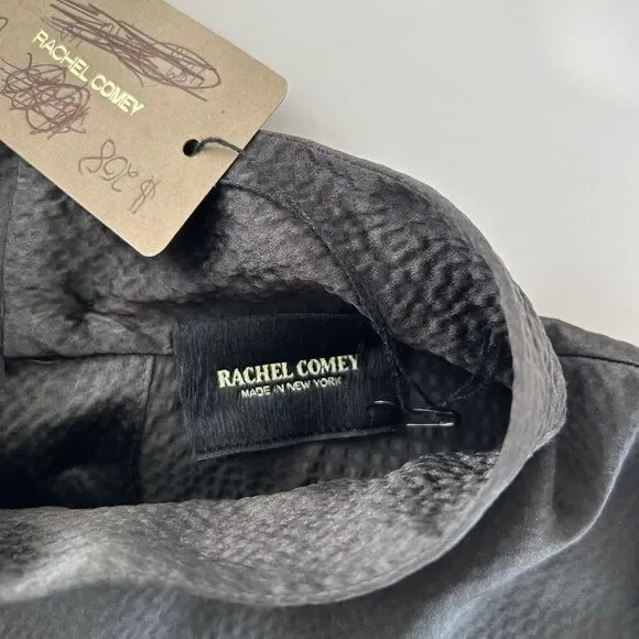 Rachel Comey Prina Top Silk Blouse Womens Size 10 Hammered Satin Dark Grey - Picture 10 of 16